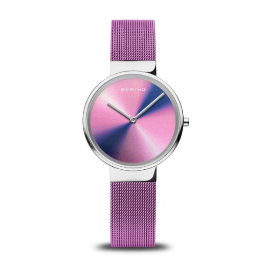 Picture of Pink and Purple Ladies Watch with Mesh Strap