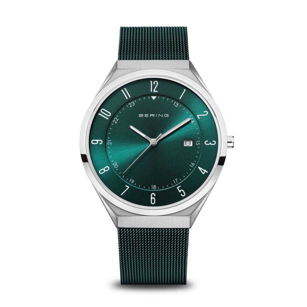 Picture of Teal Ultra Slim Gents Watch with Numbered Dial and Mesh Strap