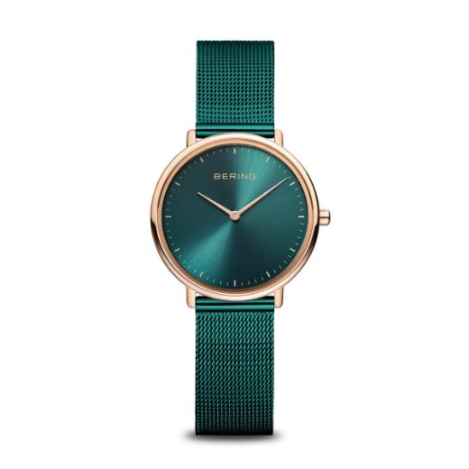 Picture of Ladies Ultra Slim Teal Watch with Mesh Strap