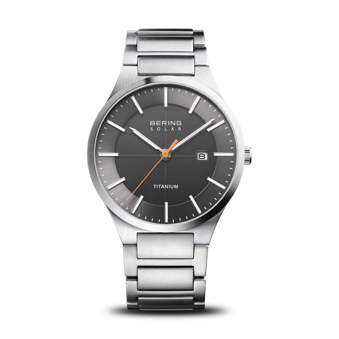 Picture of Titanium Gents Watch with Grey Dial and Orange Second Hand