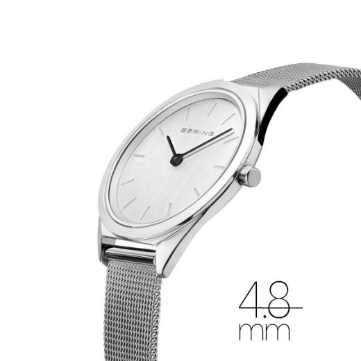 Picture of Ultra Slim Watch with Silver Dial and Silver Mesh Strap