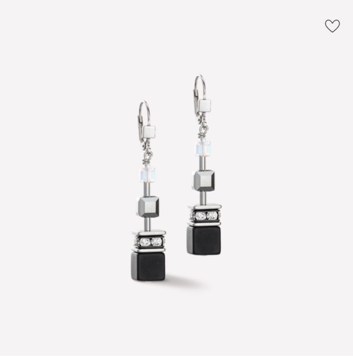 Picture of GeoCUBE® Iconic Precious Earrings Black-White