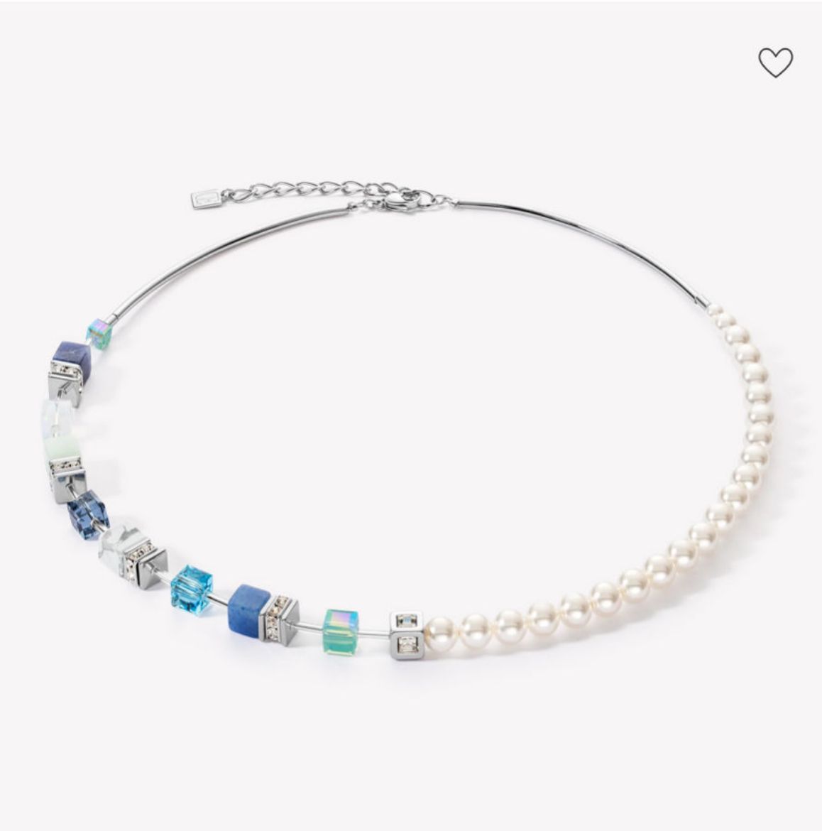 Picture of GeoCUBE® Precious Fusion Pearls Aqua- Blue Necklace