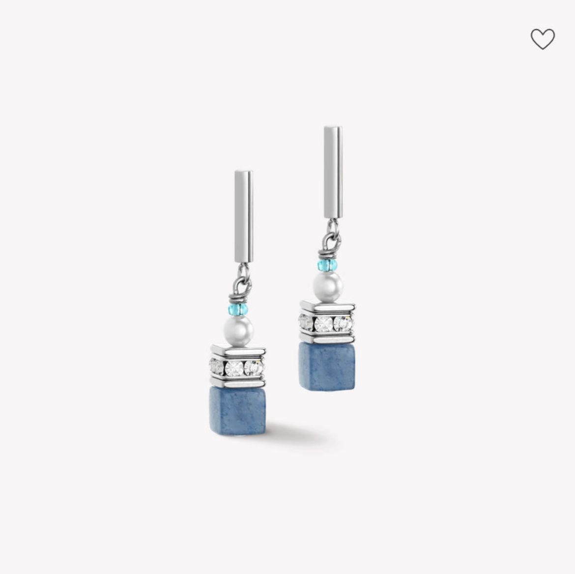 Picture of GeoCUBE® Precious Fusion Pearls Aqua-Blue Earrings
