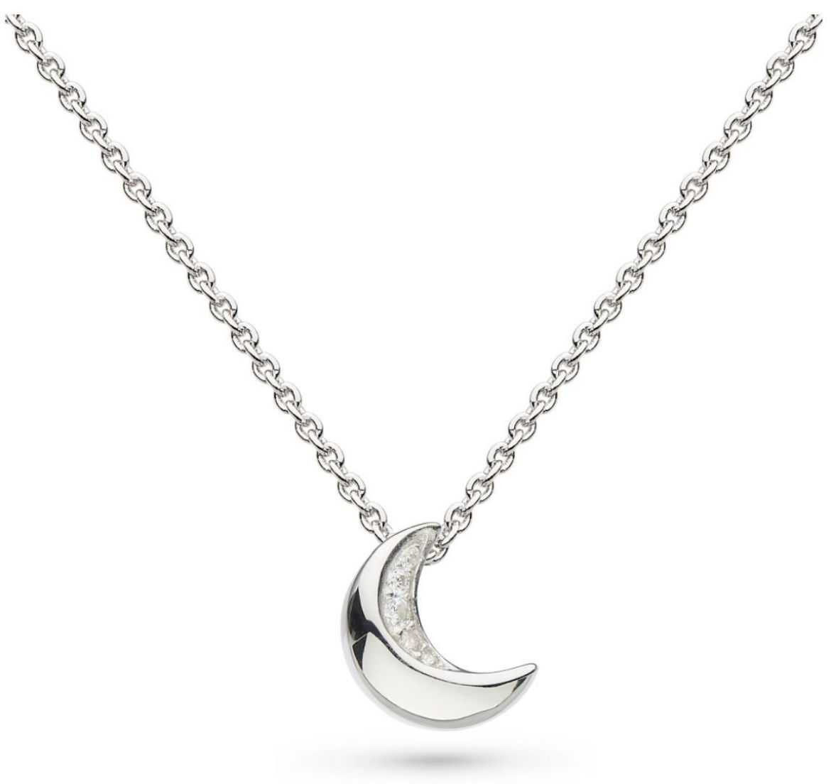 Picture of Miniature Crescent Moon Sparkle Pavé Necklace