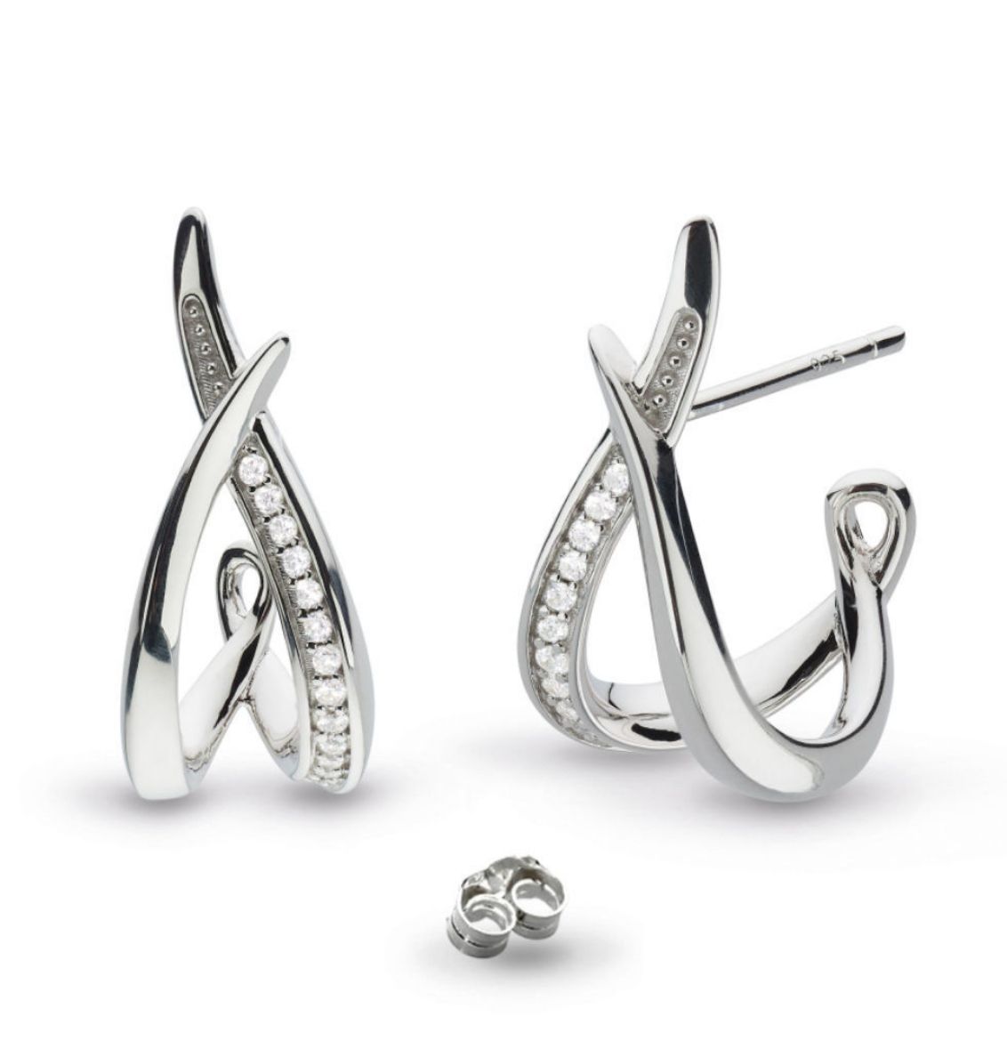 Picture of Entwine Twine Twist Pavé Hoop Earrings