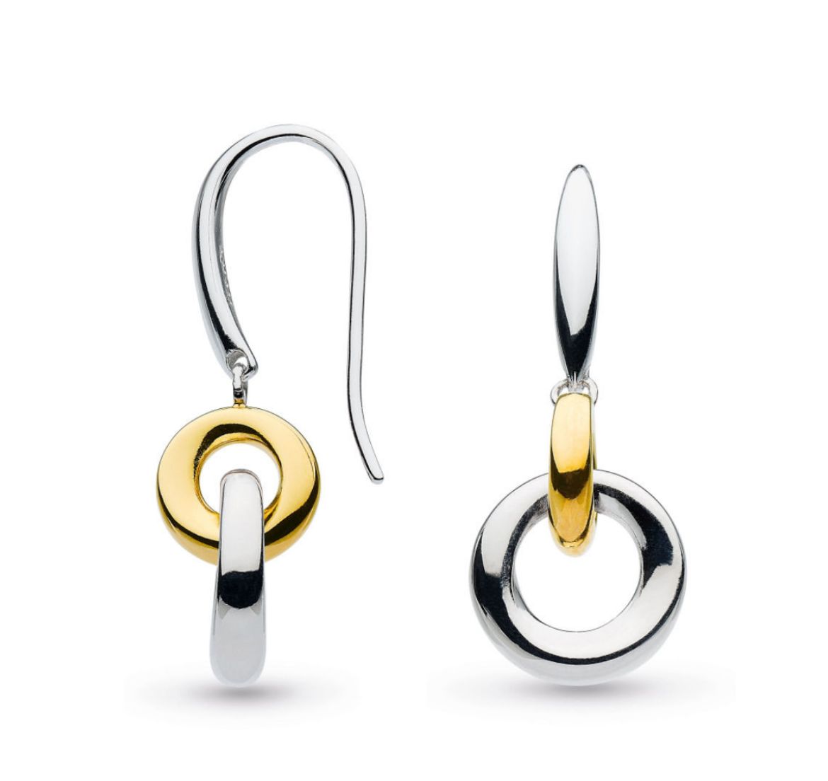 Picture of Bevel Cirque Link Gold Drop Earrings
