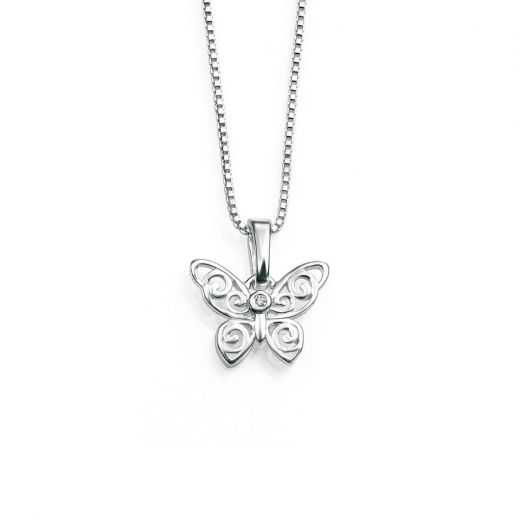 Picture of Filigree Butterfly Necklace with Diamond