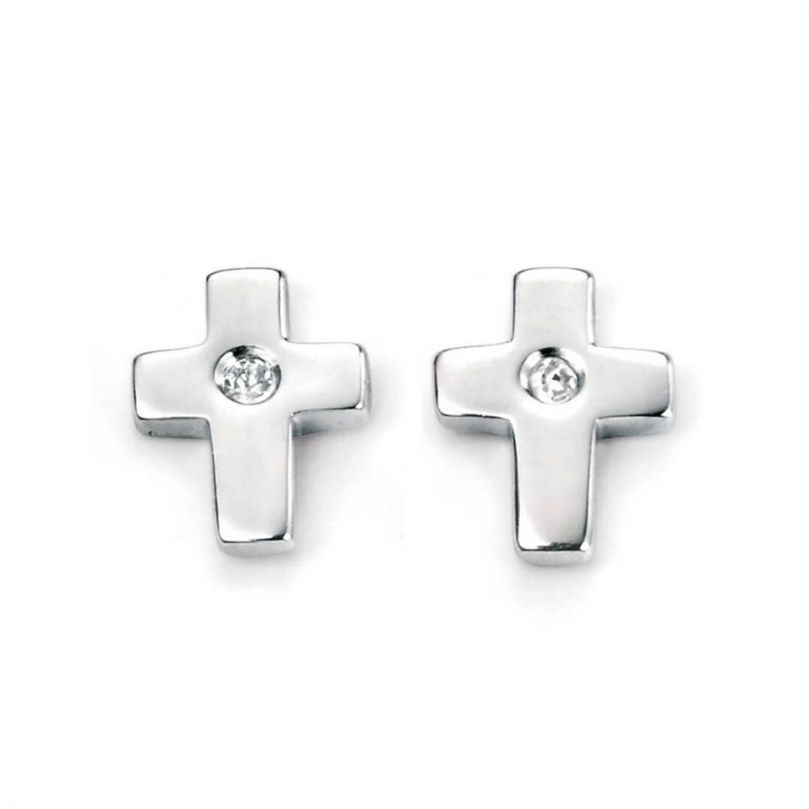 Picture of Cross Stud Earrings with Diamond