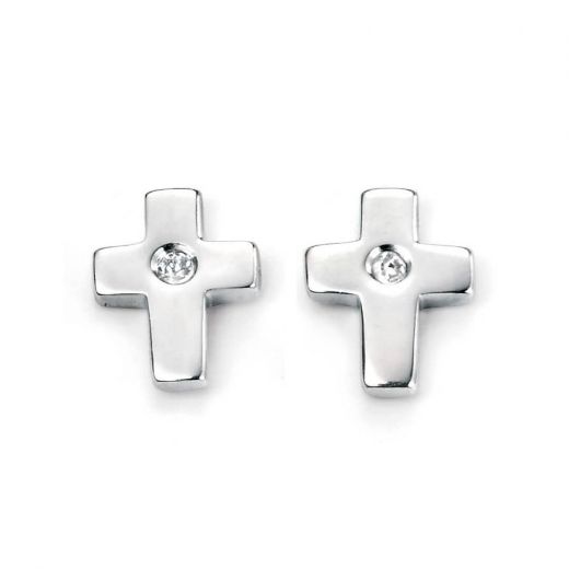 Picture of Cross Stud Earrings with Diamond