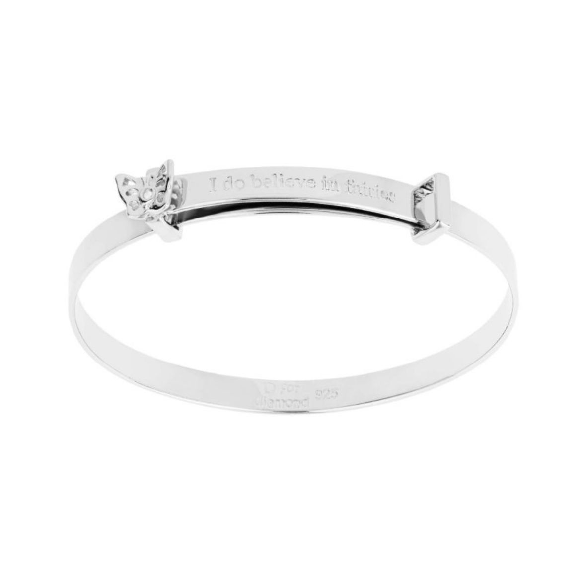Picture of 'I Do Believe in Fairies' Expandable Bangle with Diamond