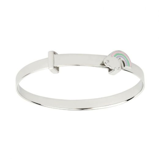 Picture of Expandable Rainbow Bangle with Enamel and Diamond