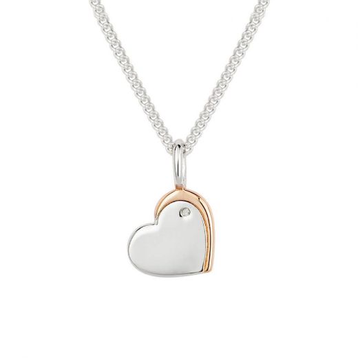 Picture of Heart Necklace with Rose Gold Plated Detail and Diamond