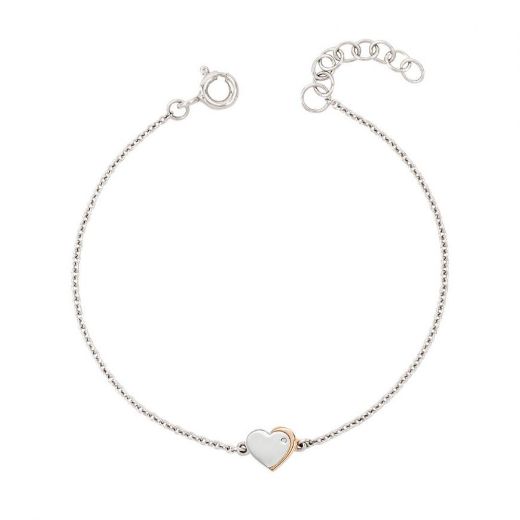 Picture of Heart Bracelet with Rose Gold Plated Detail and Diamond