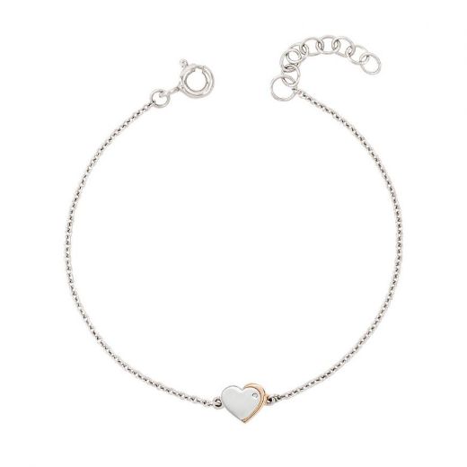 Picture of Heart Bracelet with Rose Gold Plated Detail and Diamond