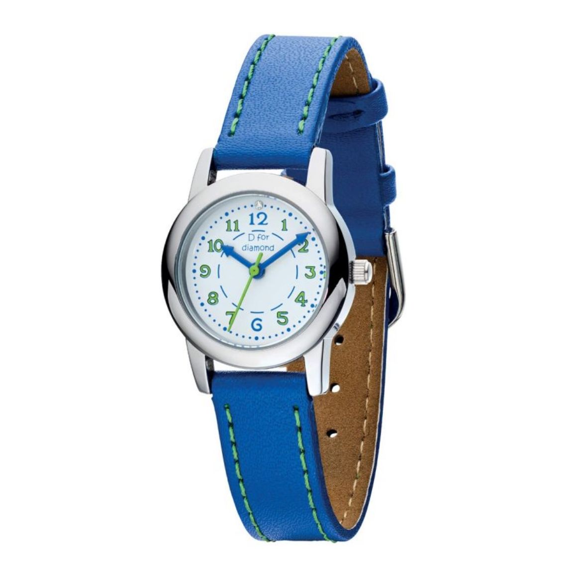 Picture of Blue Leather Strap Watch with Diamond