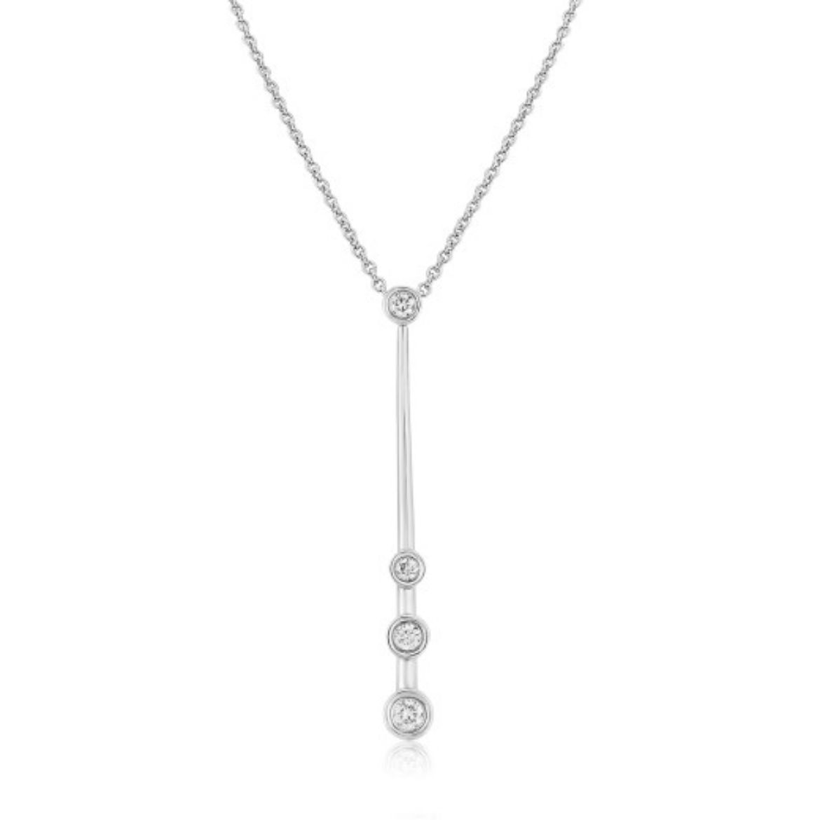 Picture of 9ct White Gold Diamond Drop Pendant Necklace