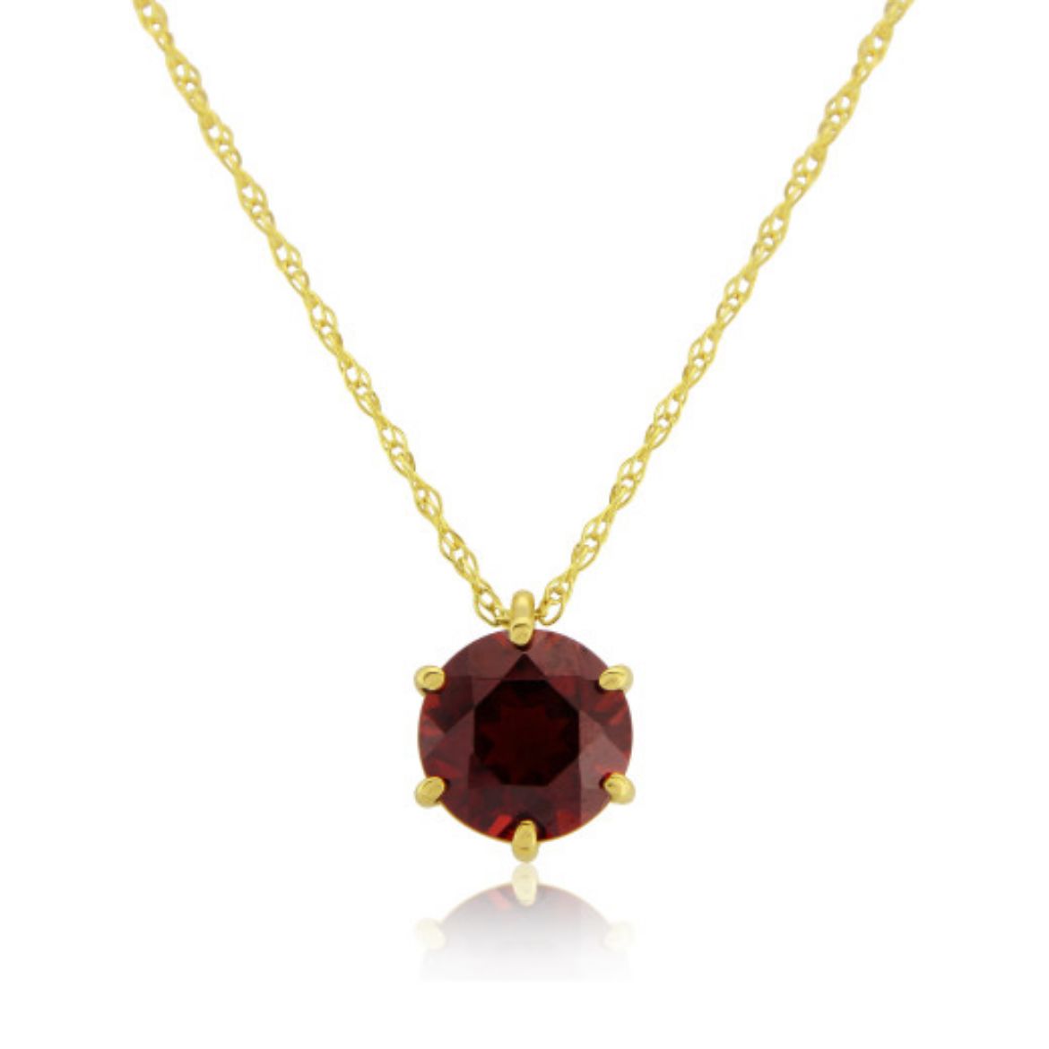 Picture of 9ct Yellow Gold Garnet Pendant Necklace