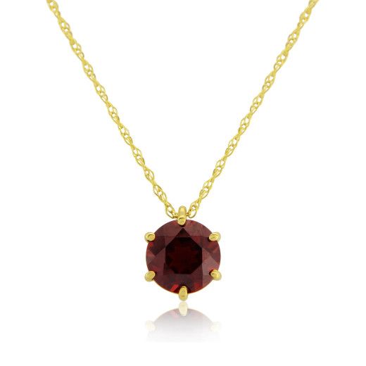 Picture of 9ct Yellow Gold Garnet Pendant Necklace