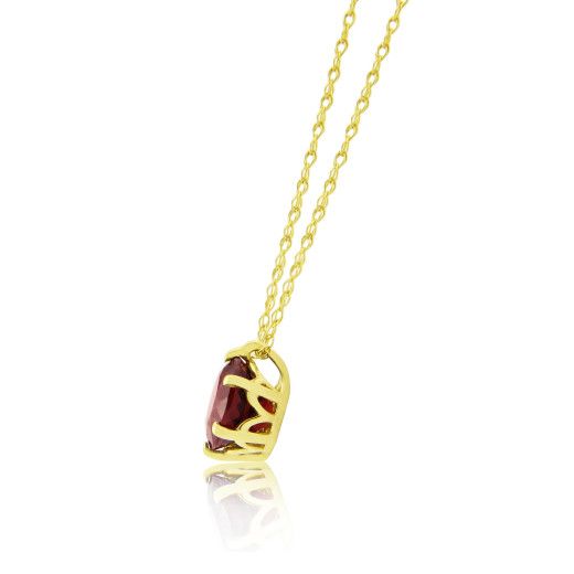 Picture of 9ct Yellow Gold Garnet Pendant Necklace