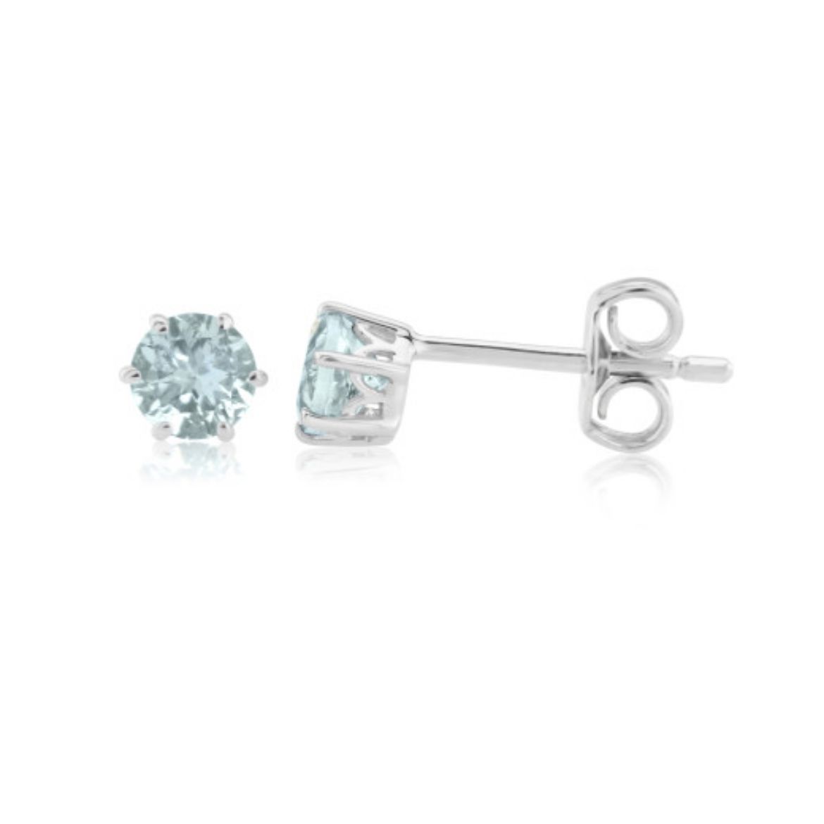 Picture of 9ct White Gold Aquamarine Stud Earrings