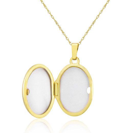 Picture of 9ct Yellow Gold Diamond Oval Locket Necklace