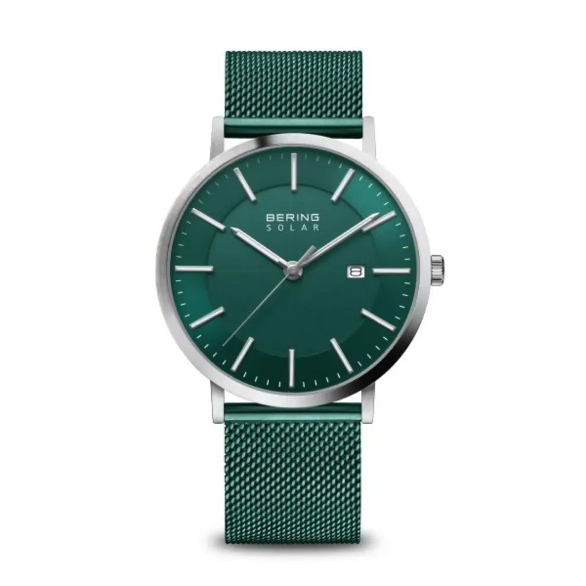 Picture of Solar Green Brushed Silver Watch 