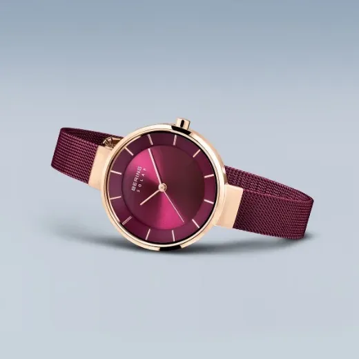 Picture of Purple Solar Watch with Mesh Strap 