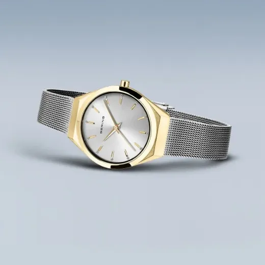 Picture of Ultra Slim Watch with Silver Mesh Strap 