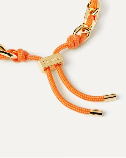 Picture of Tangerine Rope and Chain Bracelet in Gold 