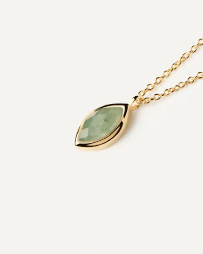 Picture of Green Aventurine Necklace in Gold