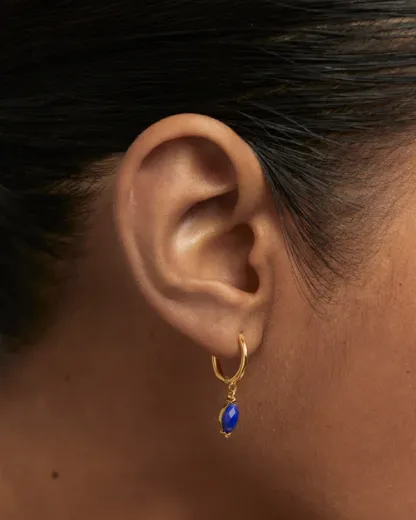 Picture of Lapis Lazuli Nomad Hoops in Gold