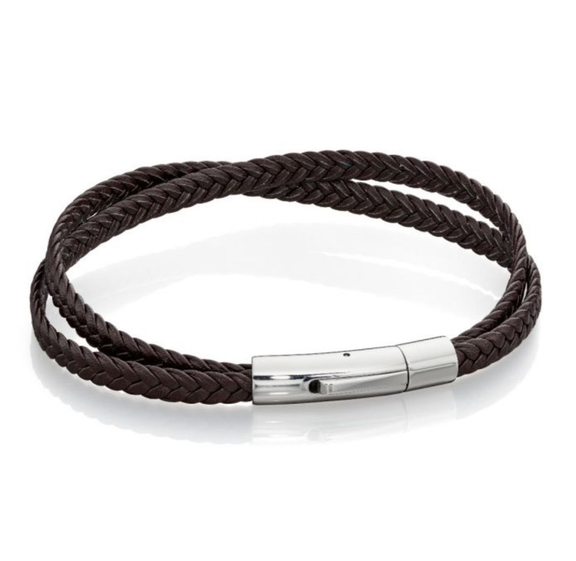 Picture of Crossover Woven Brown Leather Bracelet