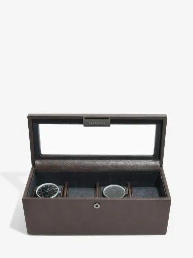 Picture of 4 Piece Watch Box in Brown 