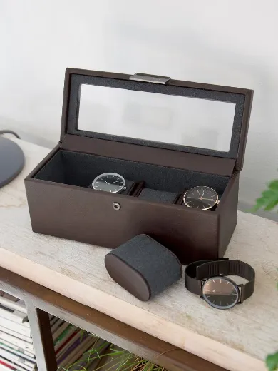 Picture of 4 Piece Watch Box in Brown 