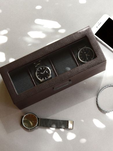 Picture of 4 Piece Watch Box in Brown 