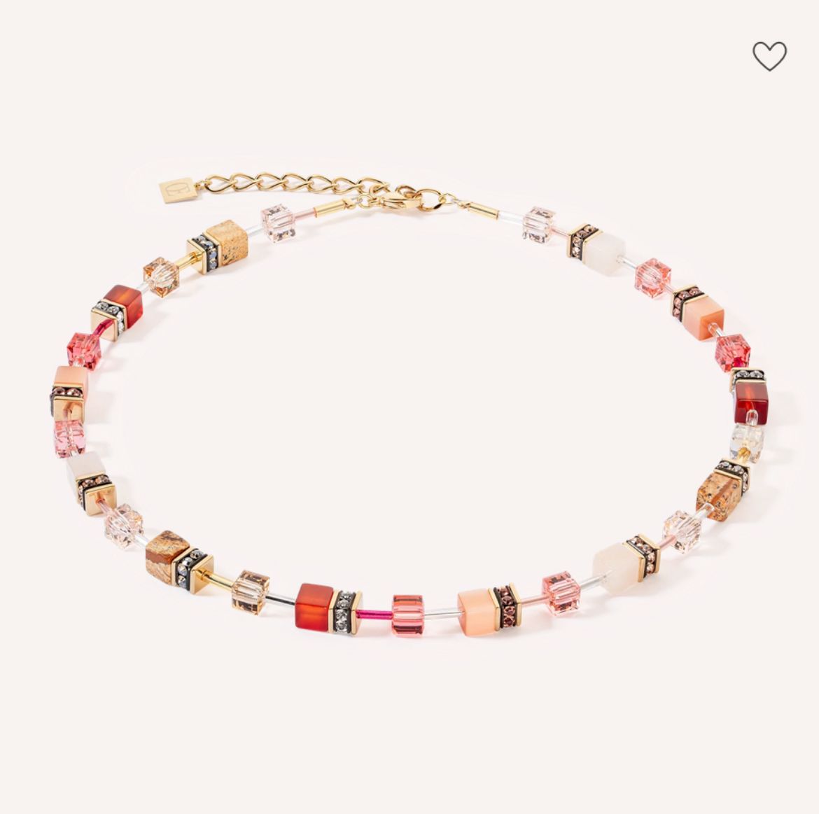 Picture of GeoCUBE® Iconic Precious Necklace Red-Beige