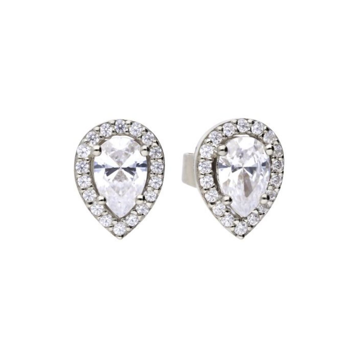 Picture of Teardrop Halo Stud Earrings