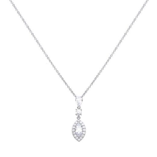 Picture of Marquise and Pave Zirconia Necklace