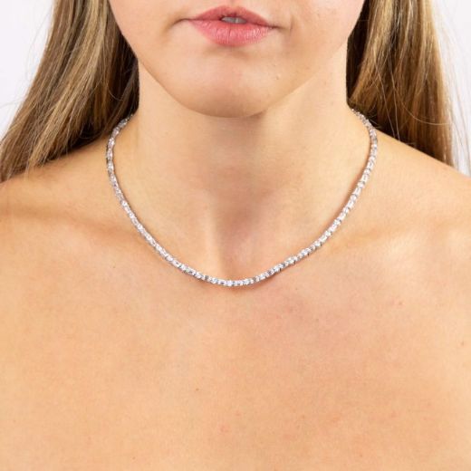 Picture of Baguette and Round Zirconia Necklace