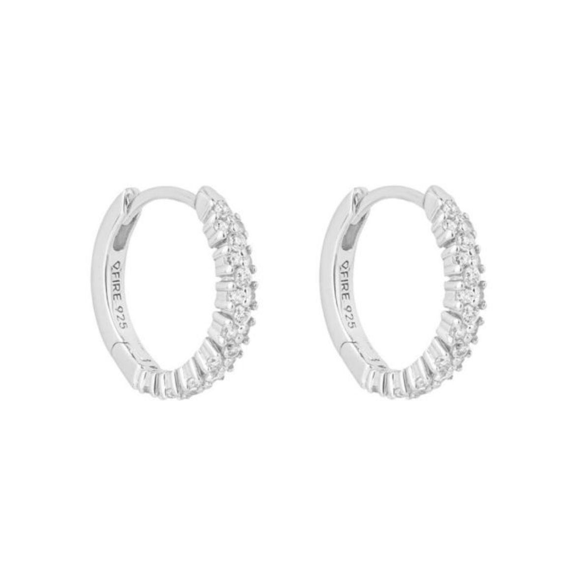 Picture of Dainty Pave Set Cluster Hoop Earrings