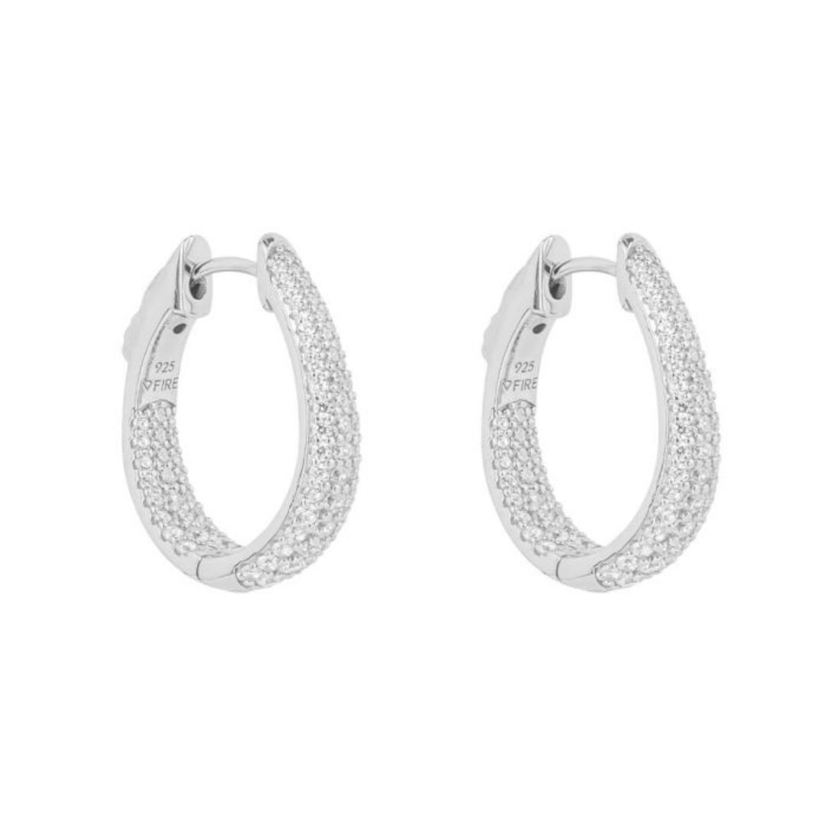 Picture of Pave Set Zirconia Hoop Earrings