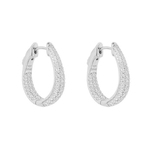 Picture of Pave Set Zirconia Hoop Earrings