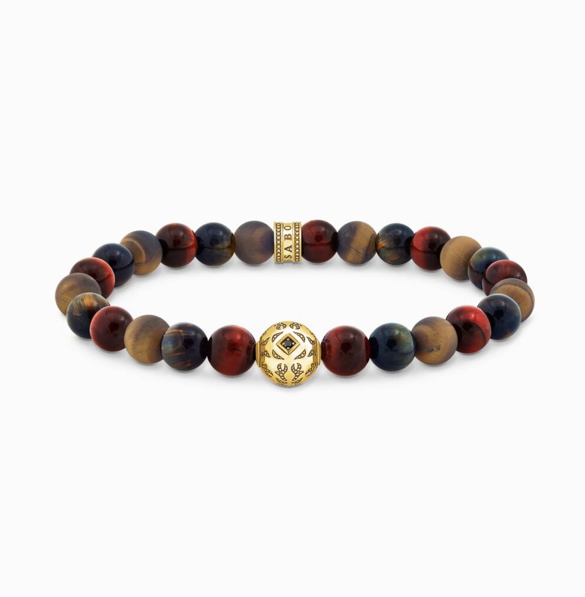 Picture of Blue Gold and Red Tigers Eye Mens Bracelet