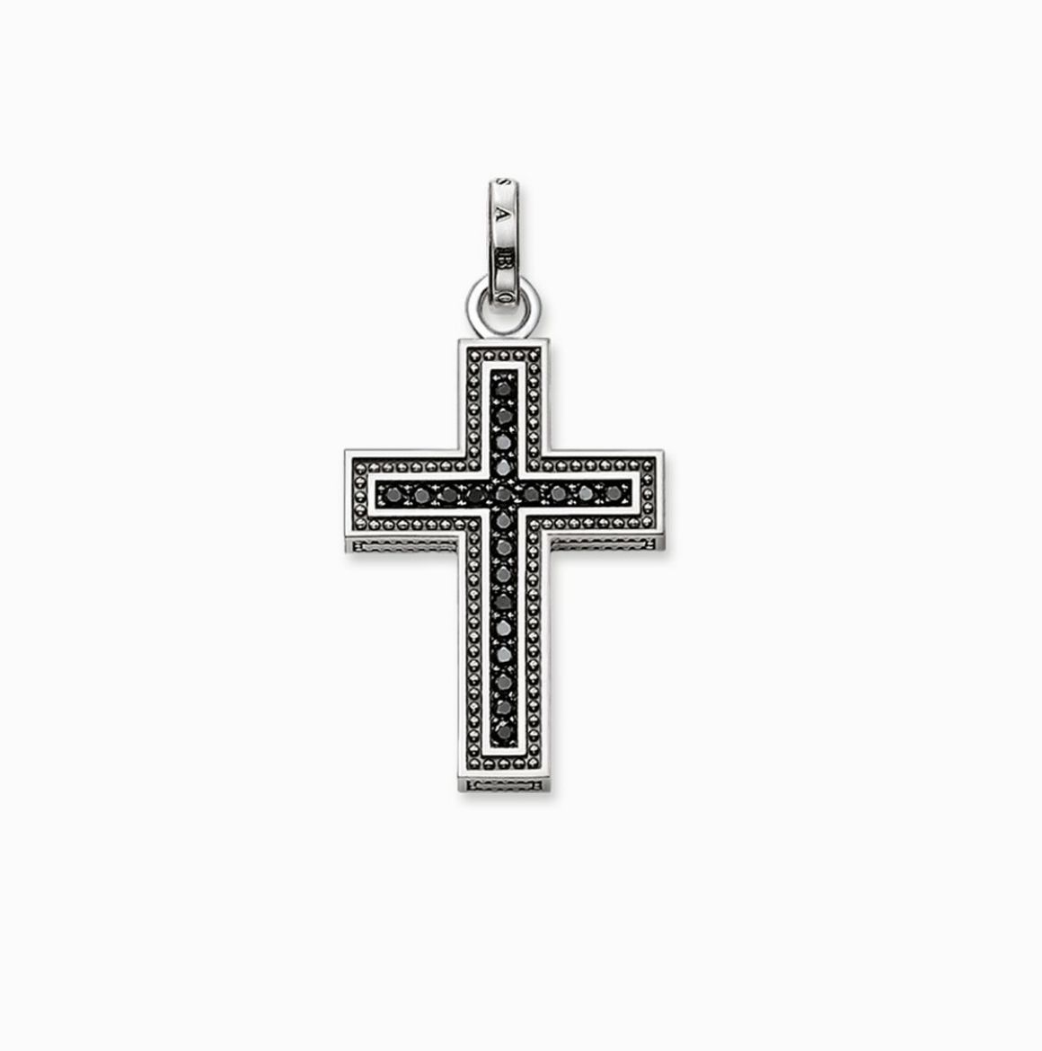 Picture of Black Cross Unisex Pendent with Black Zirconia 