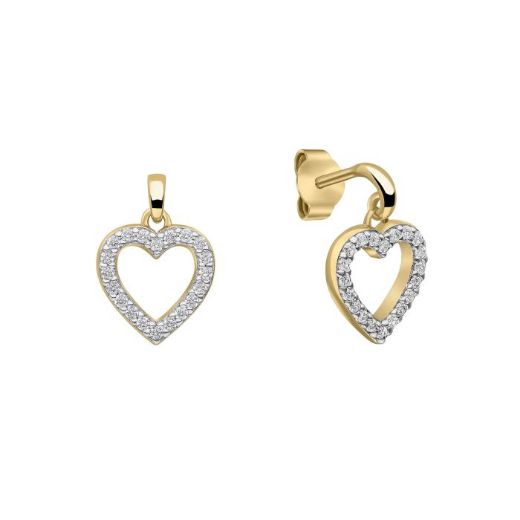 Picture of Diamonfire Pave Set Heart Drop Earrings