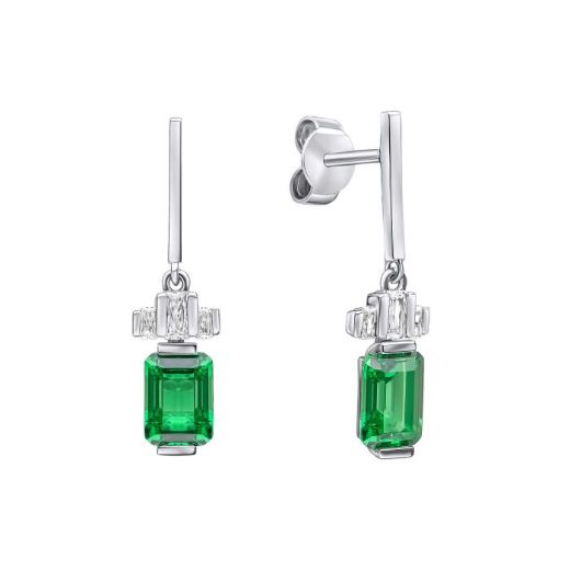 Picture of Emerald Cut Zirconia Drop Earrings