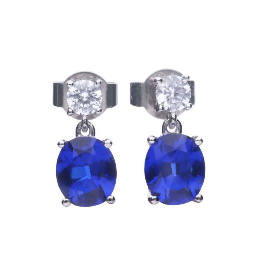 Picture of Sapphire Oval Drop Earrings