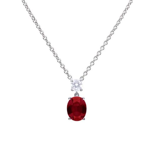 Picture of Ruby Oval Zirconia Drop Pendant