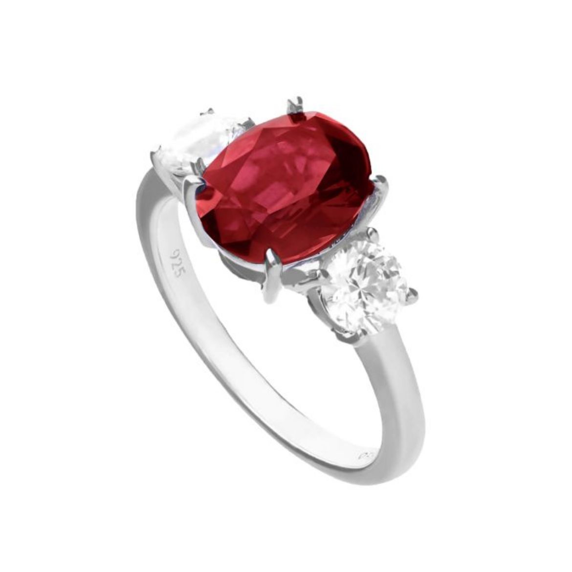 Picture of Ruby Oval Trilogy Ring